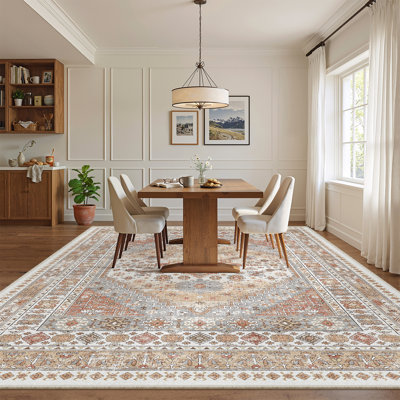 Malaika Machine-Washable Non-Slip Medallion Area Rug