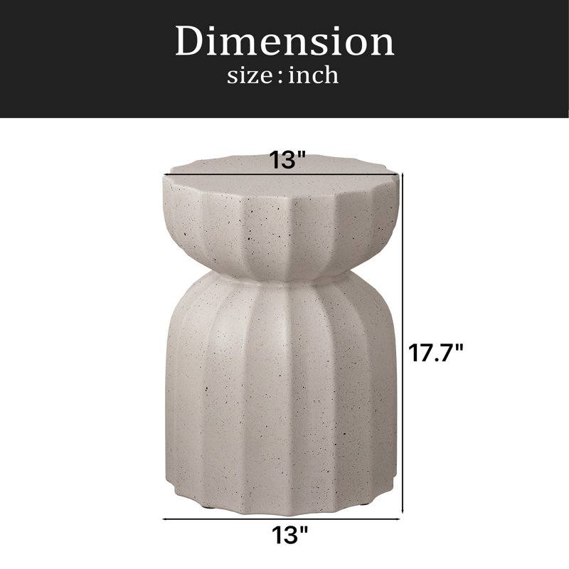 13" Modern Outdoor And Indoor Waterproof Coffee Table And Side Table Set, Durable Mgo Cement Design, Suitable For Patio, Garden, Backyard And Living Room, 2PC