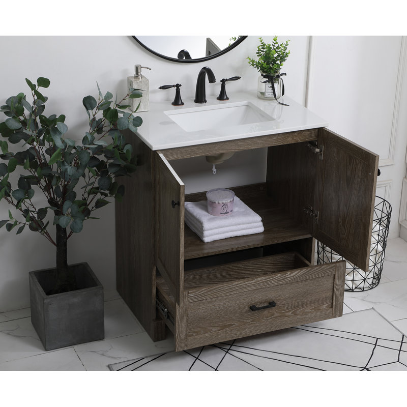 Ensemble de meuble-lavabo simple 30 po Soma, Chêne vieilli