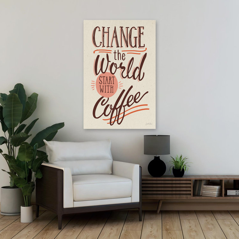 Bad Coffee II - Brown change le monde avec des cercles de café, H 36 po x l 24 po
