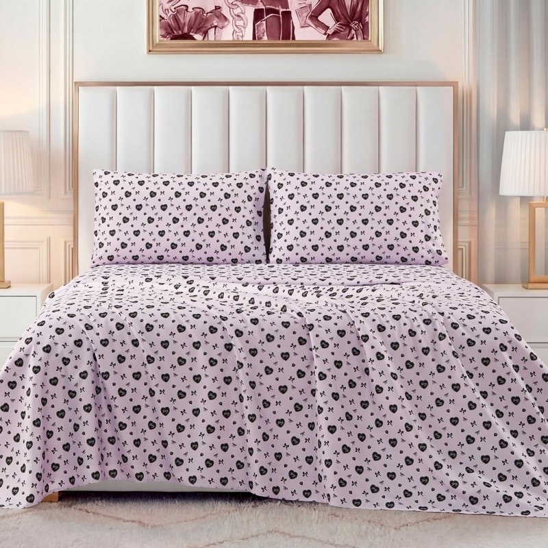 Juicy Couture Printed Microfiber Sheet Set, Vintage Juicy, King