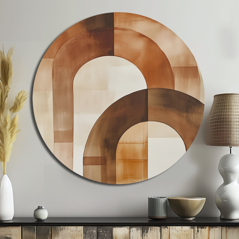 Earth Earth Arc Composition - Formes abstraites rondes en métal, L 29 po x H 29 po