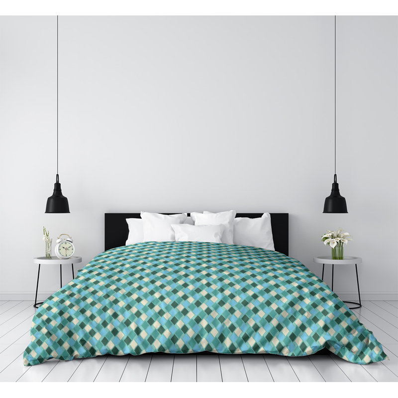 Housse de couette Katelyn Elizabeth, Housse de couette pour grand lit, Vert / Sarcelle