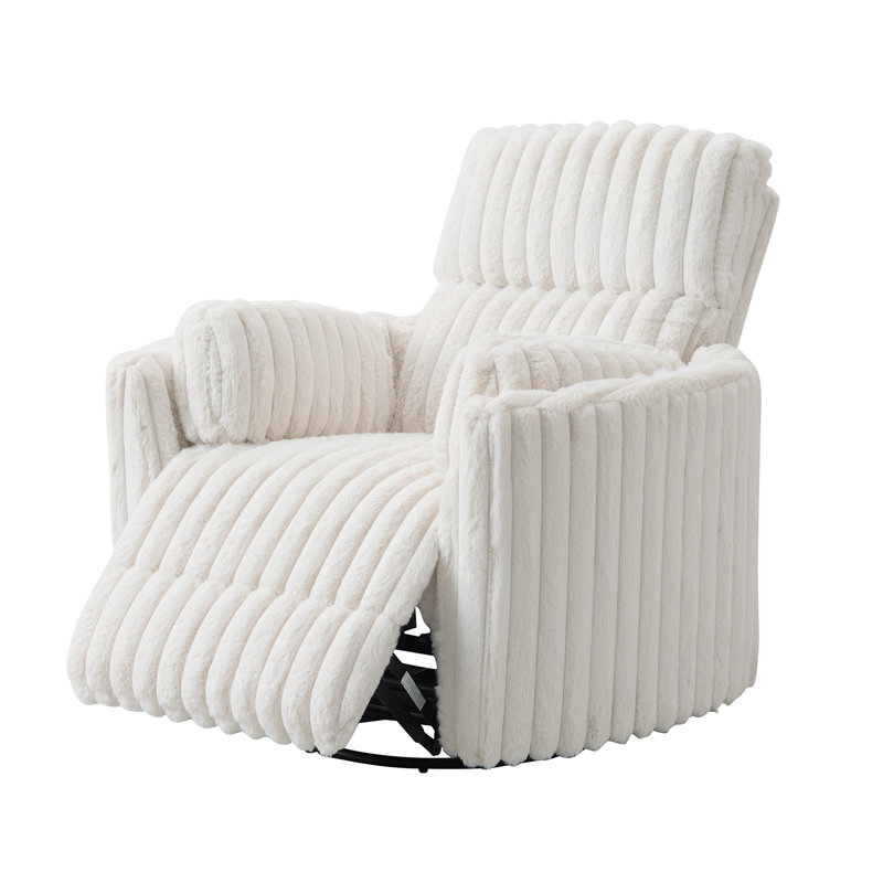 Fauteuil inclinable électrique à bascule, Fausse fourrure blanche