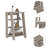 4-Shelf Linen Cabinet Light Grey