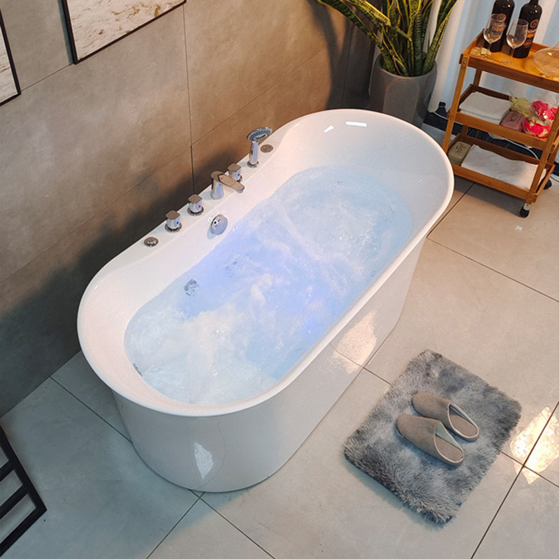 29.33 " W Freestanding Acrylic Bathtub