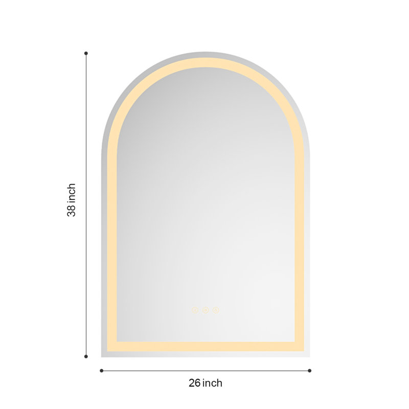Versatile LED Bathroom Mirror With Advanced Functions For Enhanced Experience, 26" x 38"