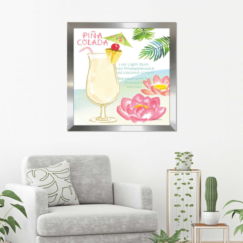 « tropical escapade ii », reproduction de peinture à l’aquarelle sur toile, H 25,5 po x l 25,5 po x P 1 po