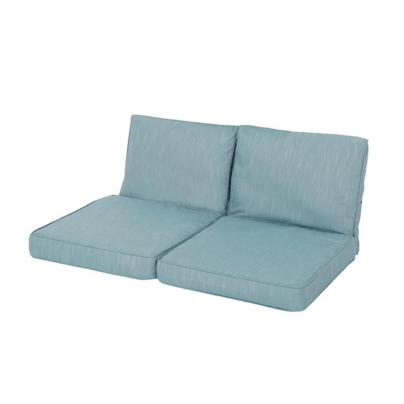  Ensemble de coussins de fauteuil club Honolulu, coussins de dossier et de siège, tissu hydrofuge, ensemble de 2 bleu sarcelle