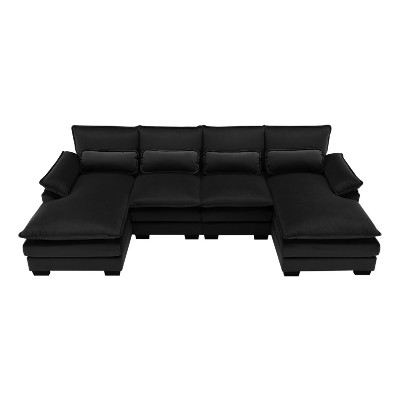 Chaise double Comfy - Matériau de revêtement du canapé noir rembourré en mousse haute densité