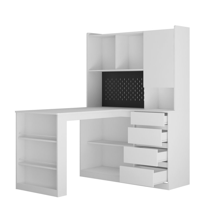 Bureau en L avec chargeur (sans les chaises de bureau)