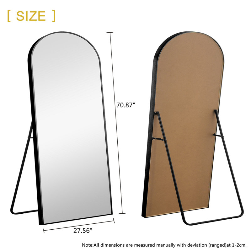 Miroir pleine grandeur Fronton, Noir, 70,87 po x 27,56 po