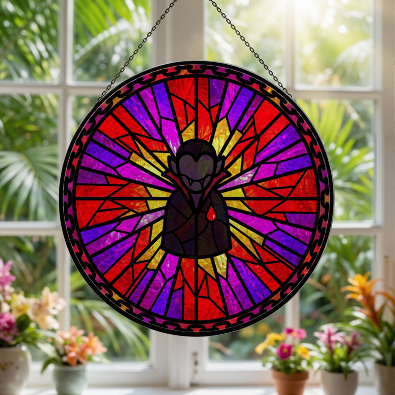 Panneau de vitrail 12 "H Vampire Radiance