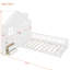 Lit maison avec fenêtre et tiroirs de chevet, lit plateforme avec tablettes et ensemble de prises et port USB, blanc