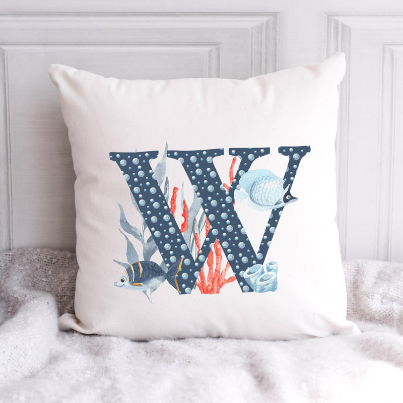 Nautical Sea Life_796 - Coussin décoratif inclus, H 16 po x l 16 po