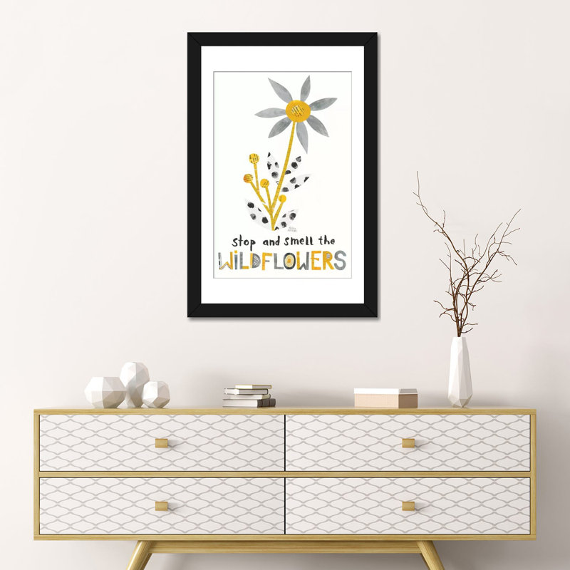 « fleuri boldly iii », impression sur toile tendue, H 24 po x l 16 po x P 1 po, Papier avec cadre noir, Blanc