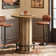 39.4" Bar Table, Round Bistro Pub Table with Metal Ring Footrest, Only Table