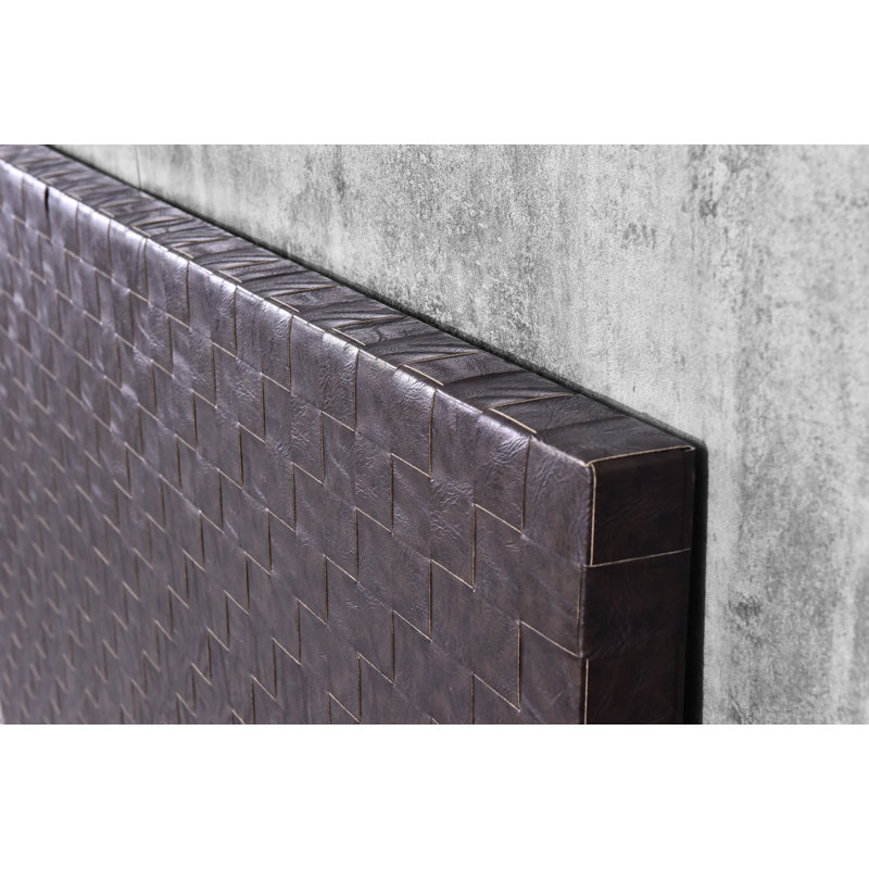 Hemel Upholstered Faux Leather Open-Frame Bed
