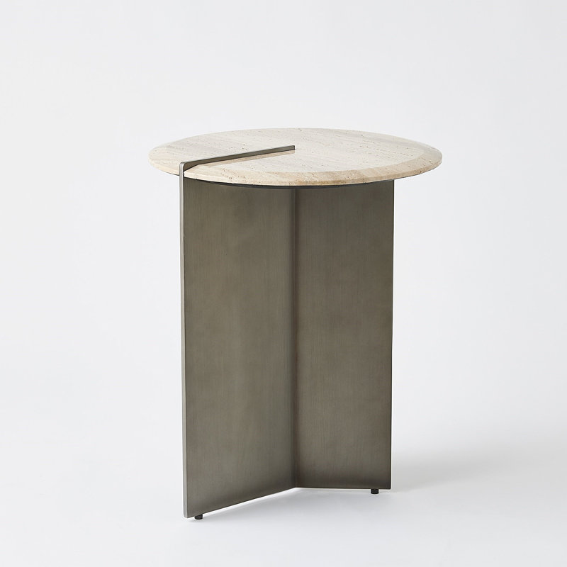 Stone End Table, 22" H x 18" W x 18" D