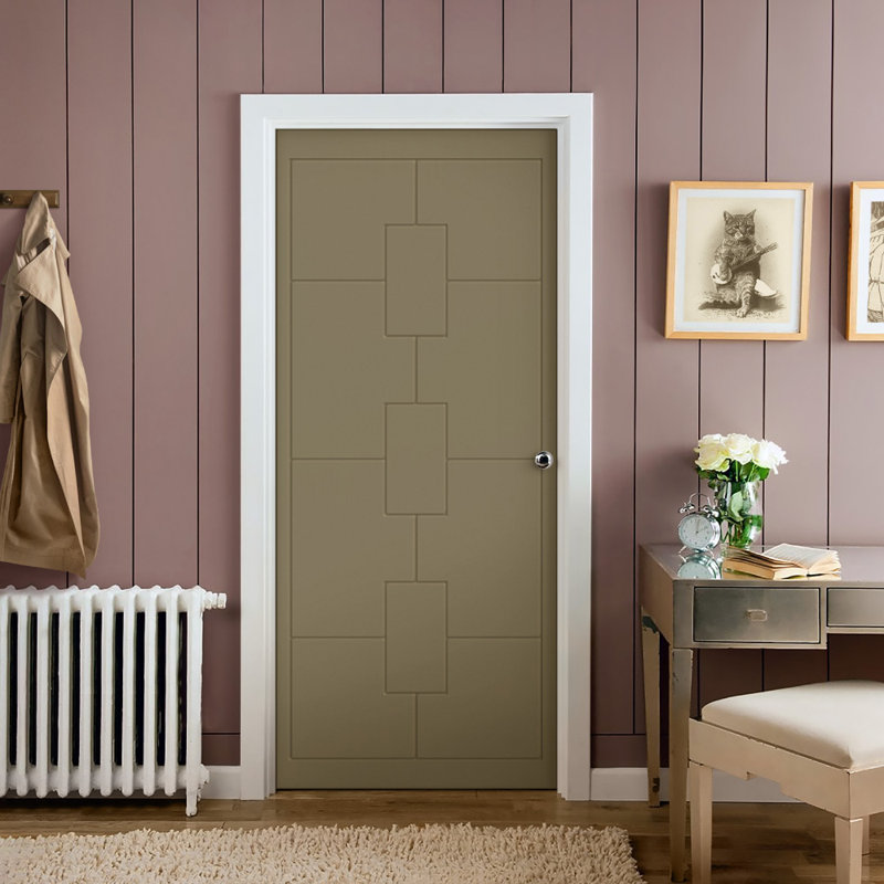 Porte standard à panneaux en bois, Vert olive, 30 po x 80 po