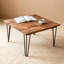 Table basse carrée en bois massif rétro noyer