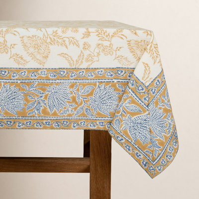 Peeples Tablecloth - Blue/Brown - 71" x 106"