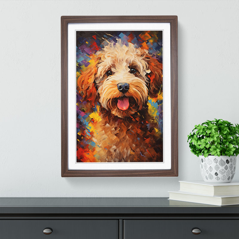 Single Picture Frame Print on Wood, Walnut Framed, 64cm H x 46cm W