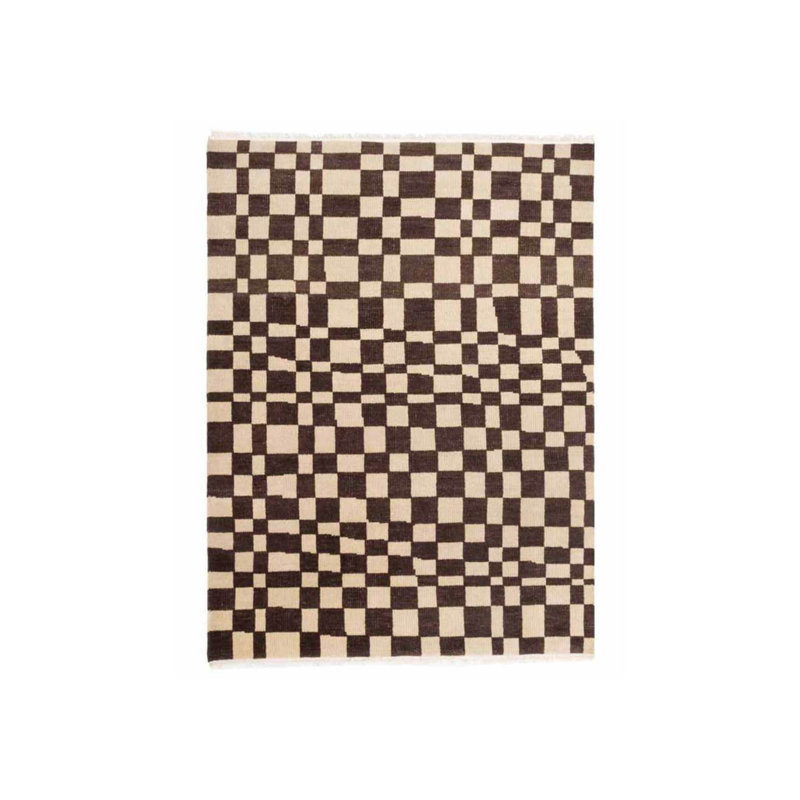 Koskinen Hand Knotted Wool Area Rug, Rectangle 6' x 9'