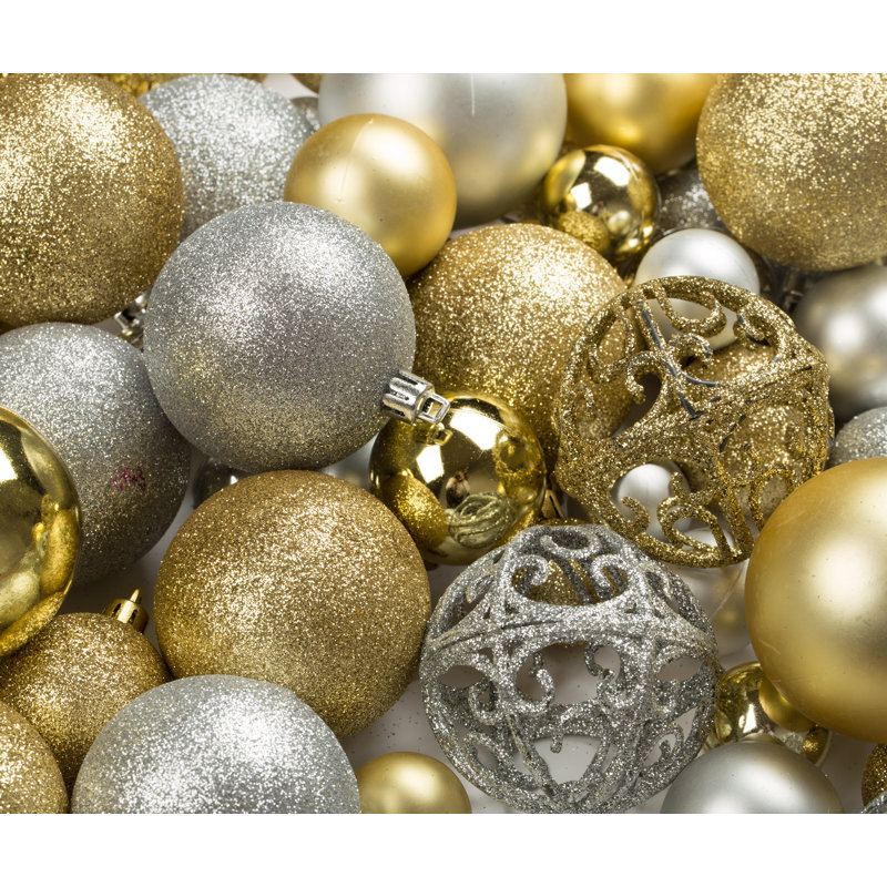 Ensemble d'ornement boule de Noël 100 pièces, Or / argent