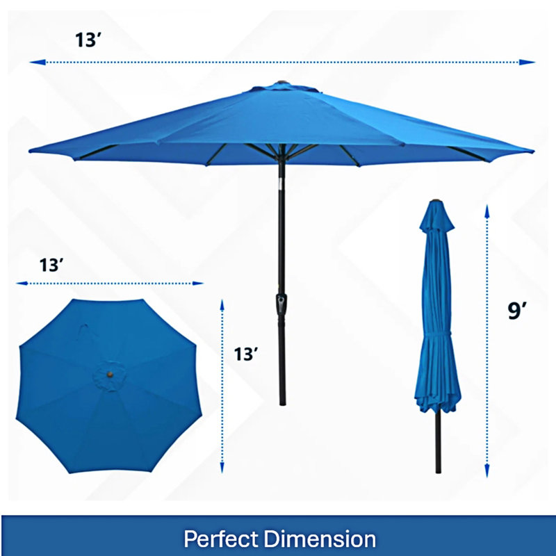 Parasol de marché Market, L 156,01 po x P 156,01 po