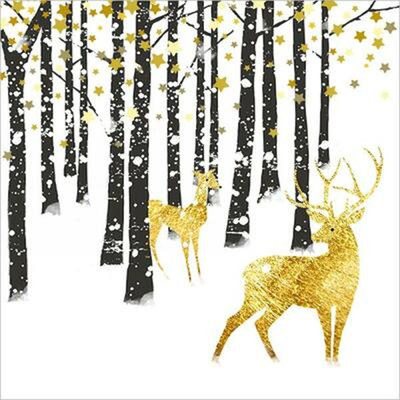 Serviettes jetables en papier Jannuel Trees and Deer