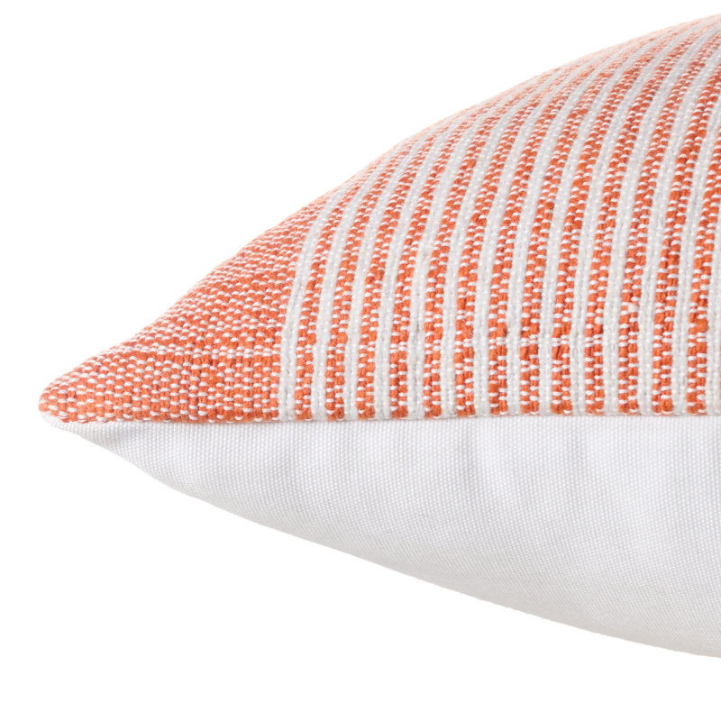 Coussin décoratif intérieur / extérieur en fil PET Aelin, Orange / gris clair, Rembourrage du duvet