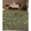 Tapis rectangulaire en soie / laine noué à la main olive / ivoire-88508100