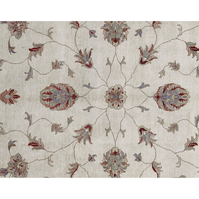Tapis beige noué à la main de haute qualité