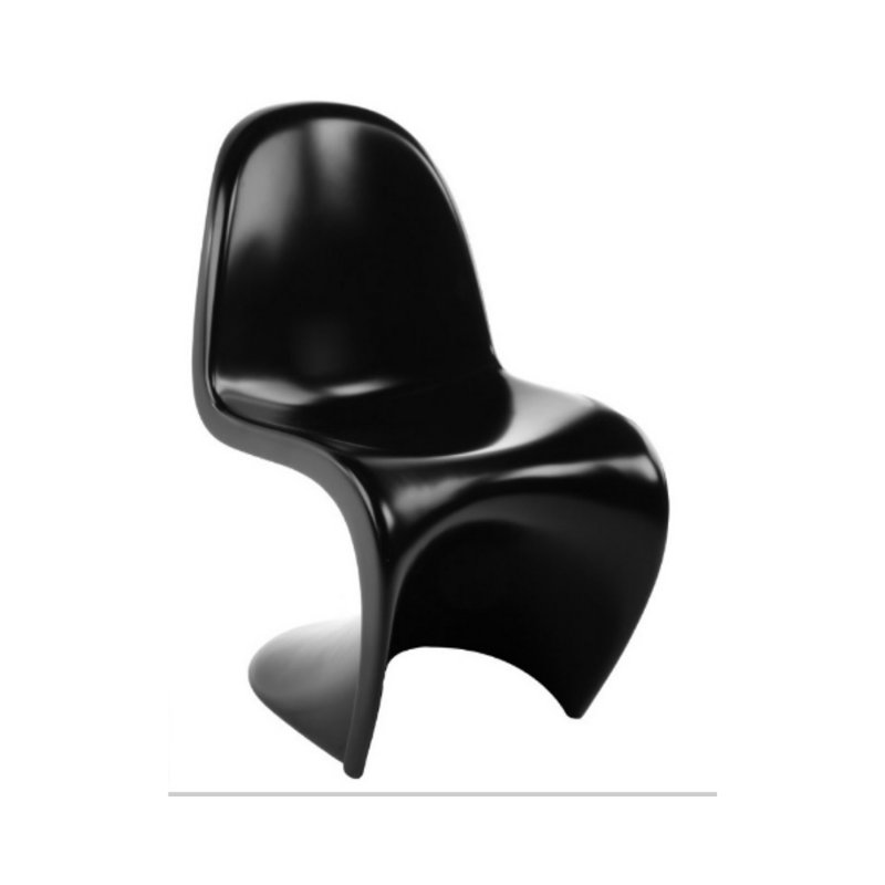 17'' H Stacking Side Chair, Shinny Black
