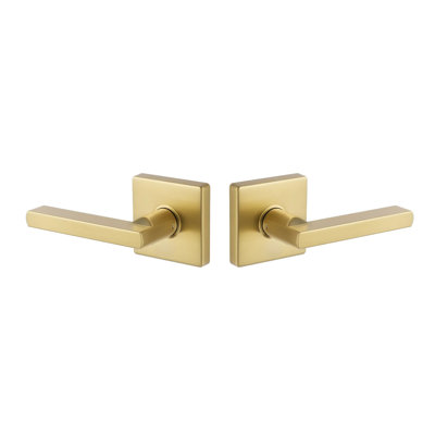 Expressions by Emtek Clapton Passage Leverset with Square Rosette, Satin Brass