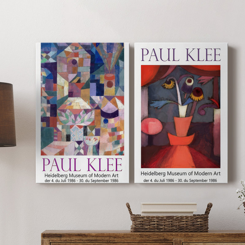 Klee Posters I - Toile tendue avec châssis de qualité supérieure - Prêt à être accroché, H 60 po x l 80 po