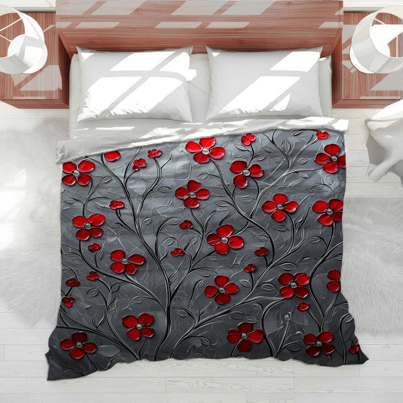 Édredon floral Flowers Bedding, Édredon simple