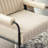 Mid-Century Modern Leatherette And Fabric Combination Armchair With Black Metal Frame And Padded Arms