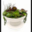 Vase piédestal circulaire en bois blanc cassé