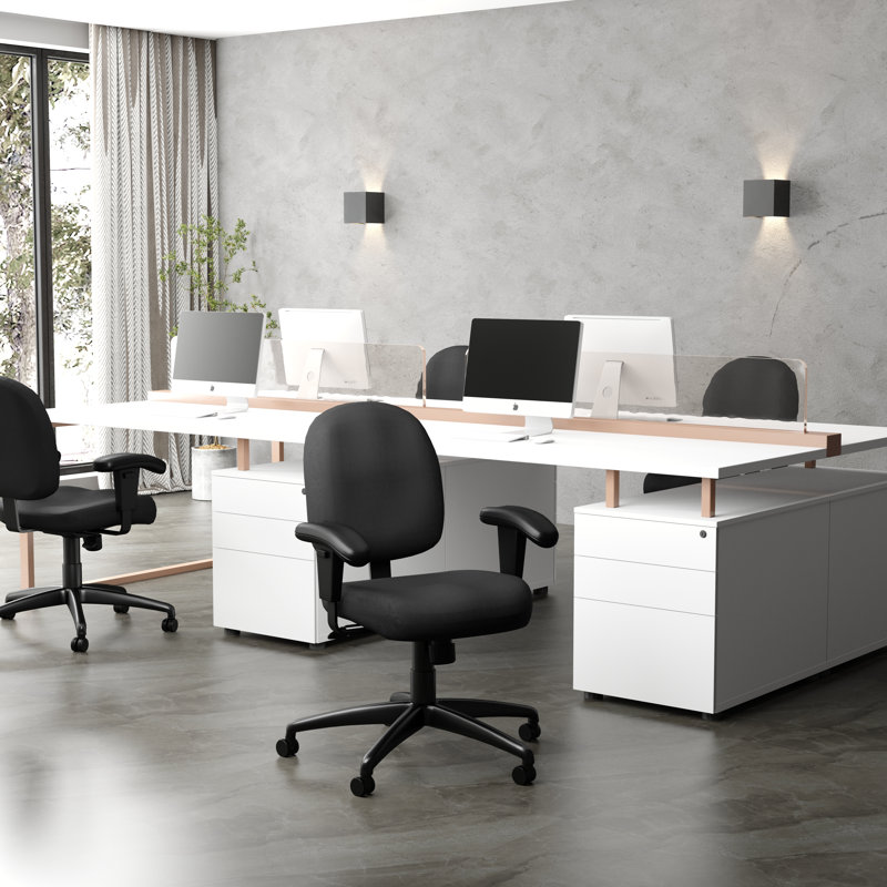 Polyester Blend Task Chair, Black Fabric