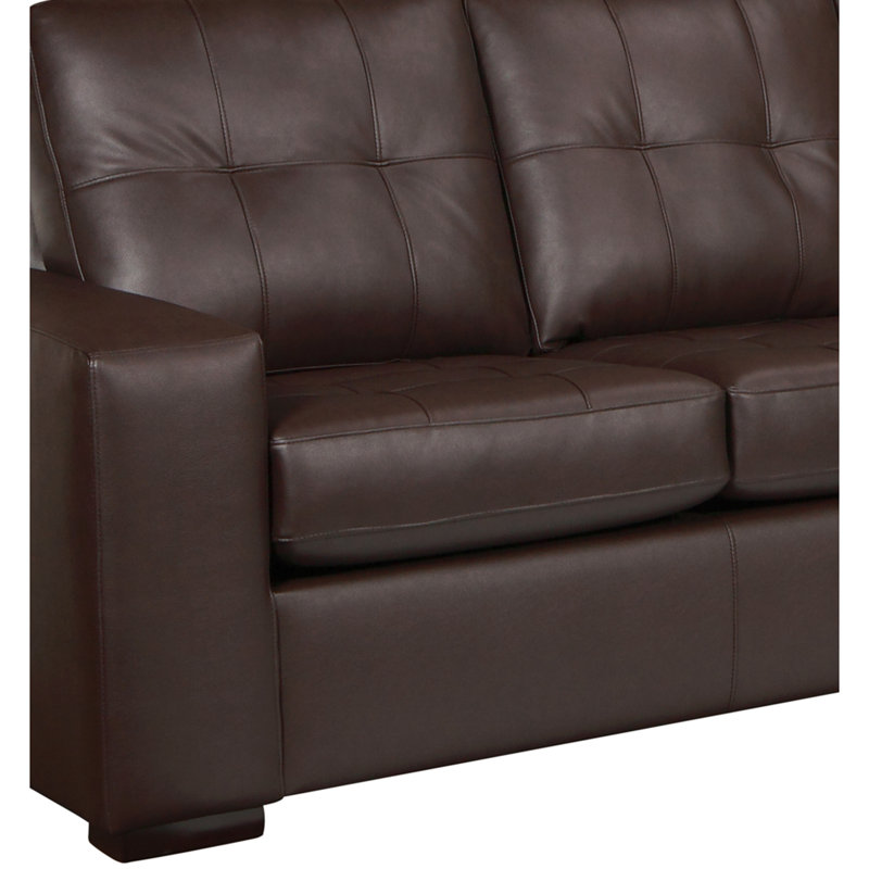 Canapé modulaire en cuir Yeprad, Face à la droite, Cuir brun châtaignier assorti