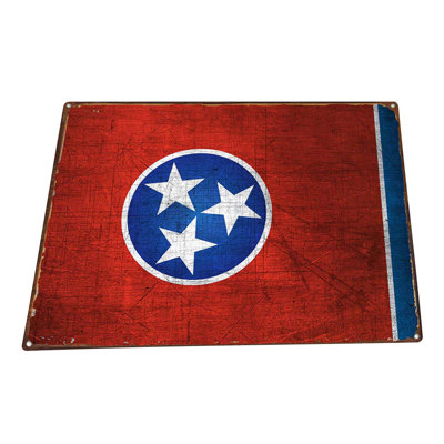 Drapeau du Tennessee sur impression métallique