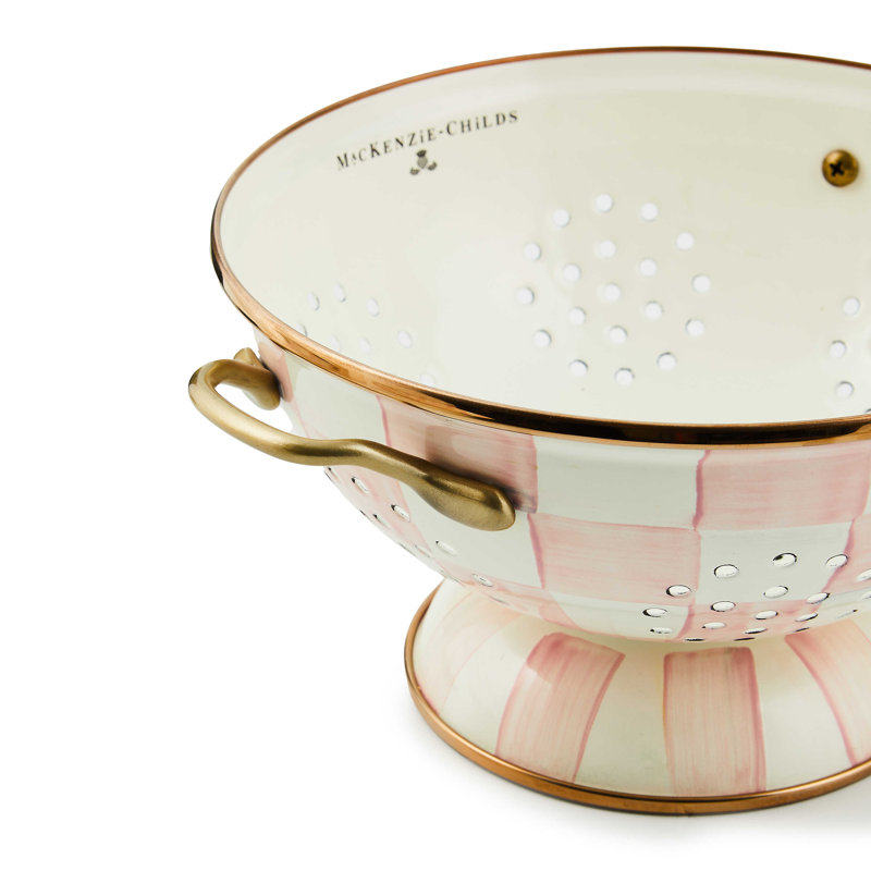 Rosy Check Colander, 5.5"H x 11.5"W x  9.5"D