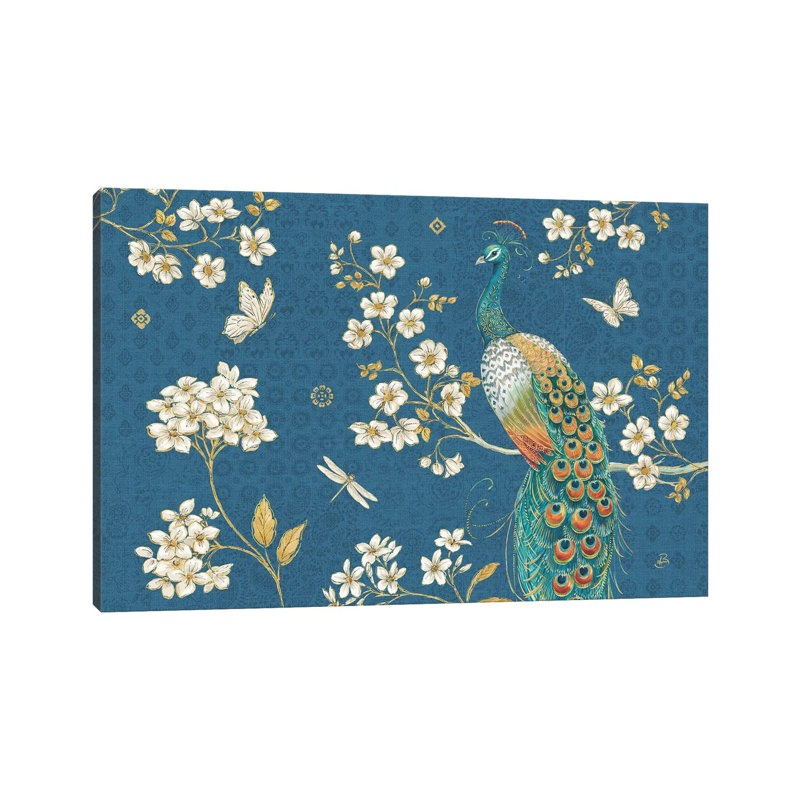 Ornate Peacock II by Daphne Brissonnet - Wrapped Canvas Print, 20.32 cm H x 30.48 cm W