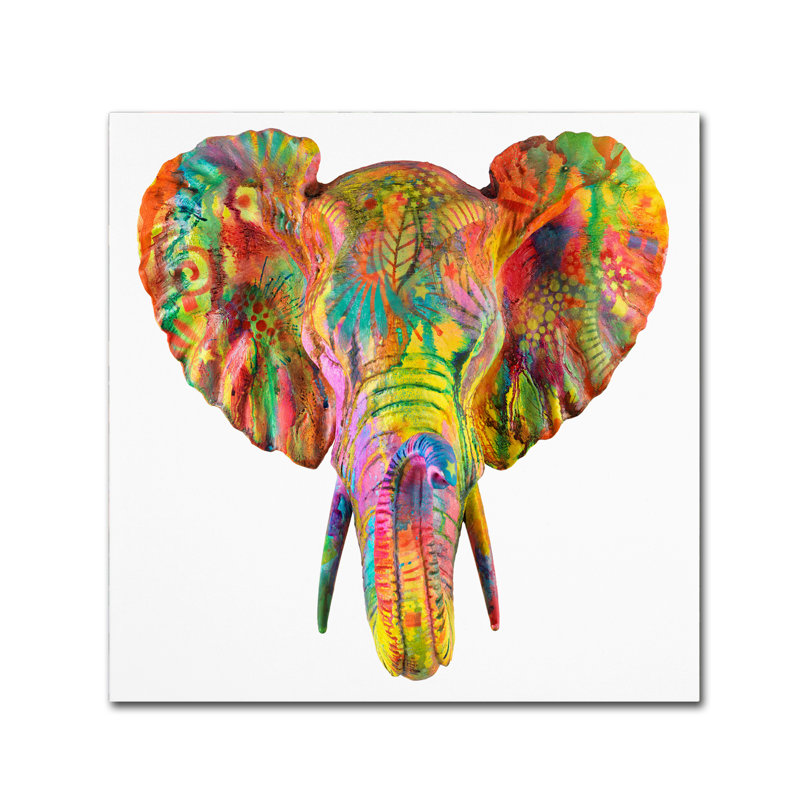 « éléphant », reproduction d’impression sur toile tendue, H 14 po x l 14 po