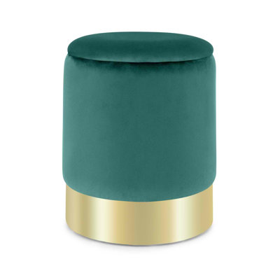 Gigi 31cm Wide Round Solid Colour Pouffe Ottoman