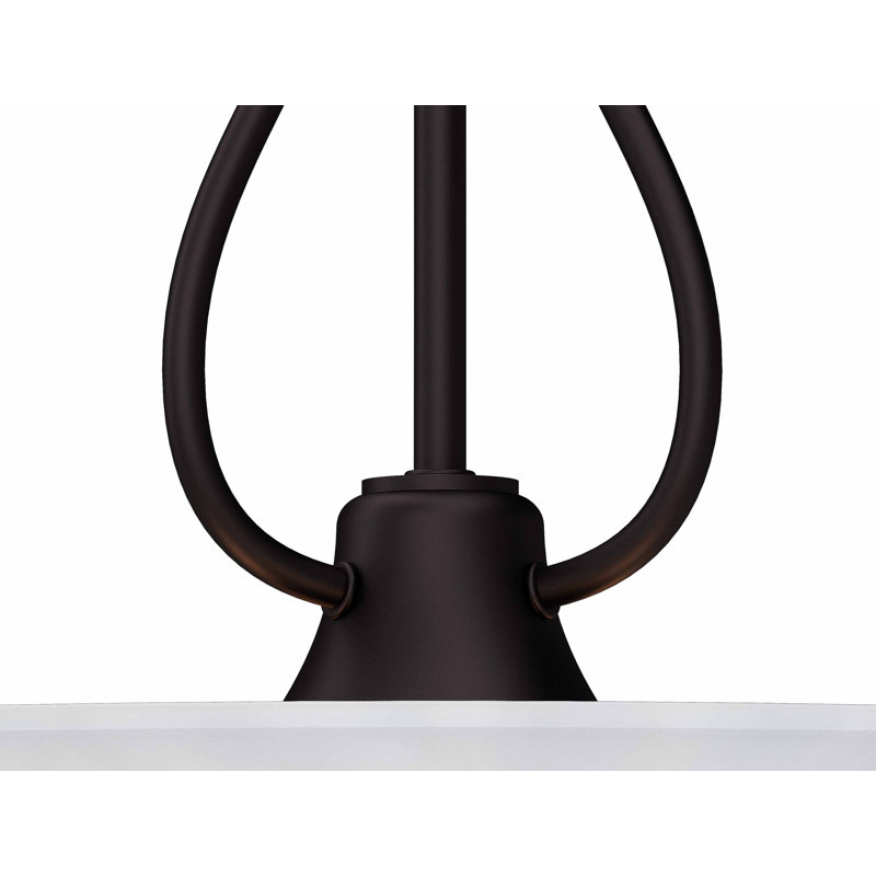 Luminaire suspendu d'intérieur en bronze antique à 3 lumières Pitkin avec abat-jour en verre albâtre, Bronze antique