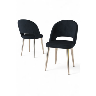 Ensemble de chaises modernes 6 pièces, anthracite et chrome | Structure 100% métal, envers en contreplaqué, tissu Babyface | Dimensions: 18,5 po x 33,9 po x 18,5 po | 22 en mousse pour le dossier, 28 en mousse pour le siège | Conception élégante et durable pour la maison ou le bureau