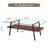 Rectangle Coffee Table, Tempered Glass Tabletop With Black Metal Legs, Modern Table For Living Room , Transparent Glass-1228386329-1228386333